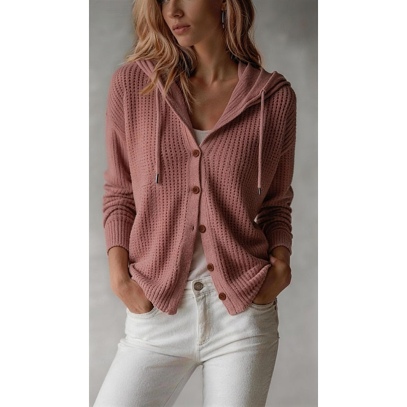 Iris | Hooded Button-Front Cardigan