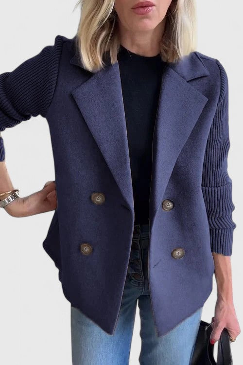 Laura | Tailored Contrast-Sleeve Blazer