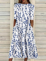 Blythe | Botanical Print Midi Dress