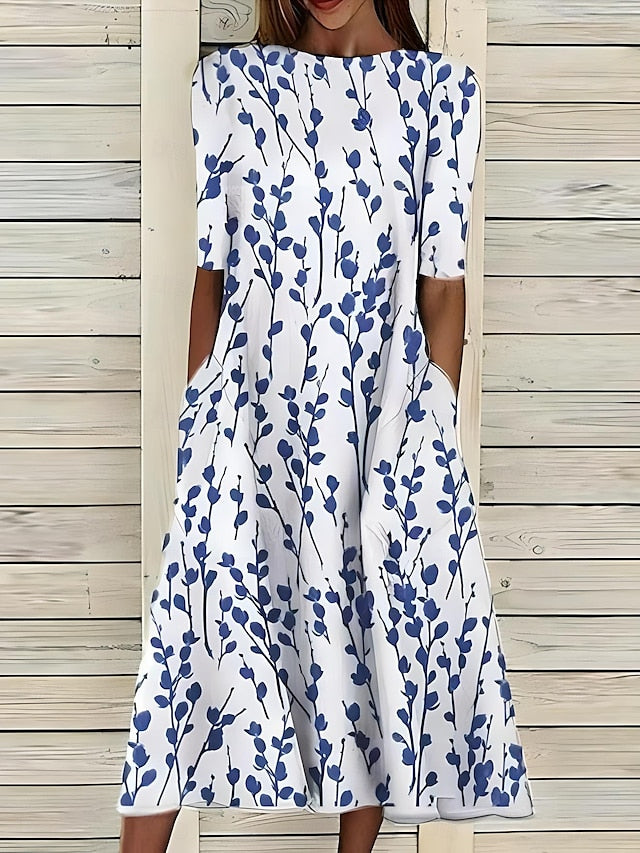 Blythe | Botanical Print Midi Dress