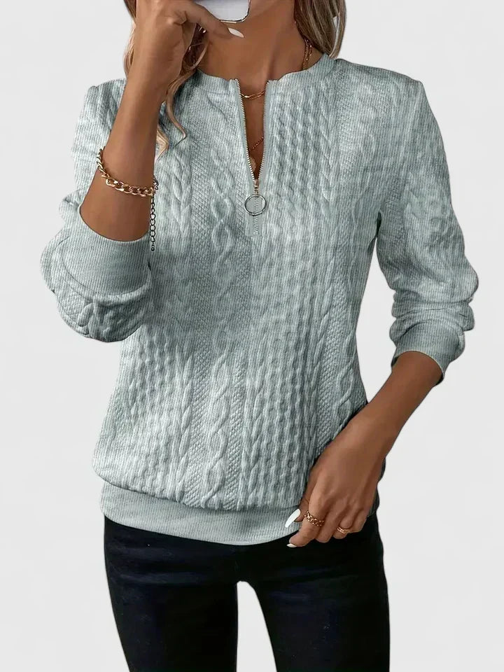Whitney | Textured Half-Zip Sweater