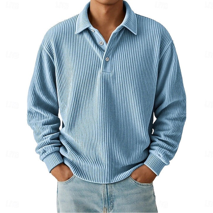 Hudson | Textured Long-Sleeve Polo Shirt