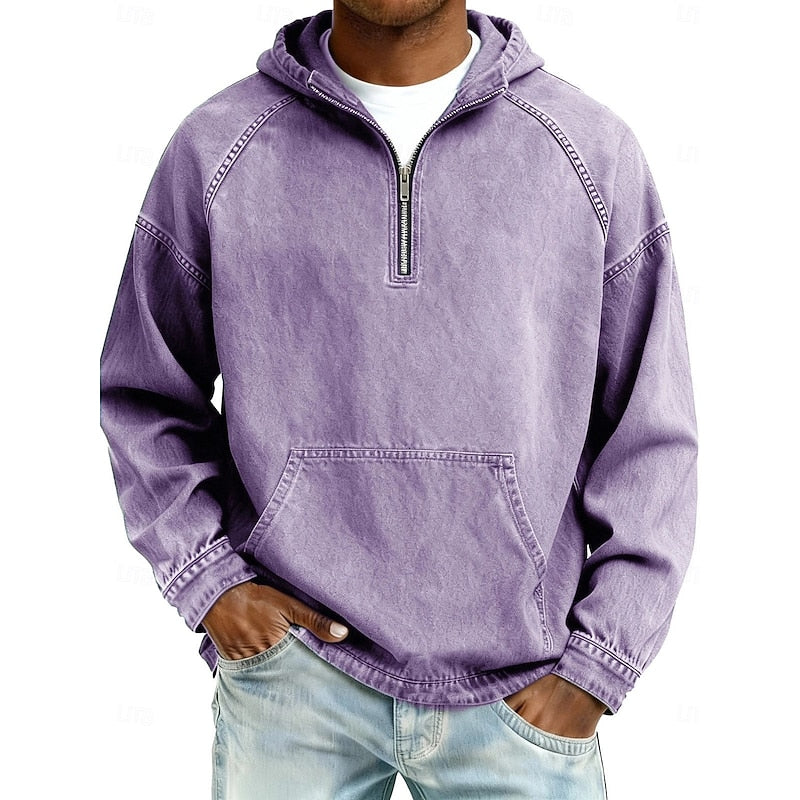 Elliott | Washed Quarter-Zip Hoodie