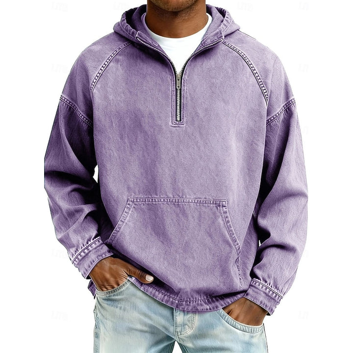 Elliott | Washed Quarter-Zip Hoodie