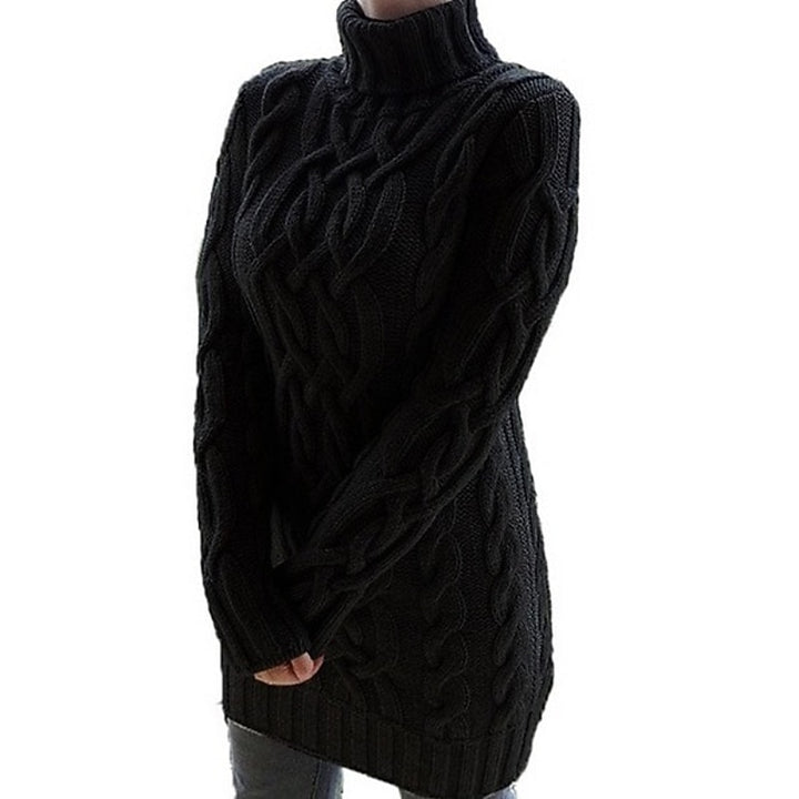 Helen | Cable-Knit Turtleneck Sweater Dress