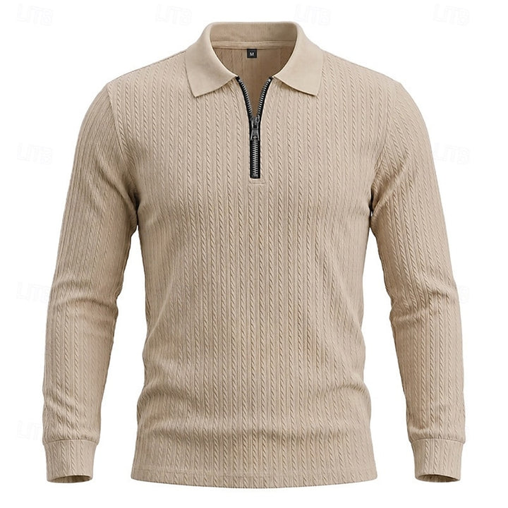 Maxwell | Textured Quarter-Zip Polo Shirt