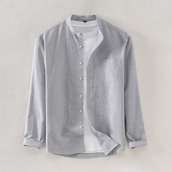 Nathan | Mandarin Collar Long-Sleeve Shirt