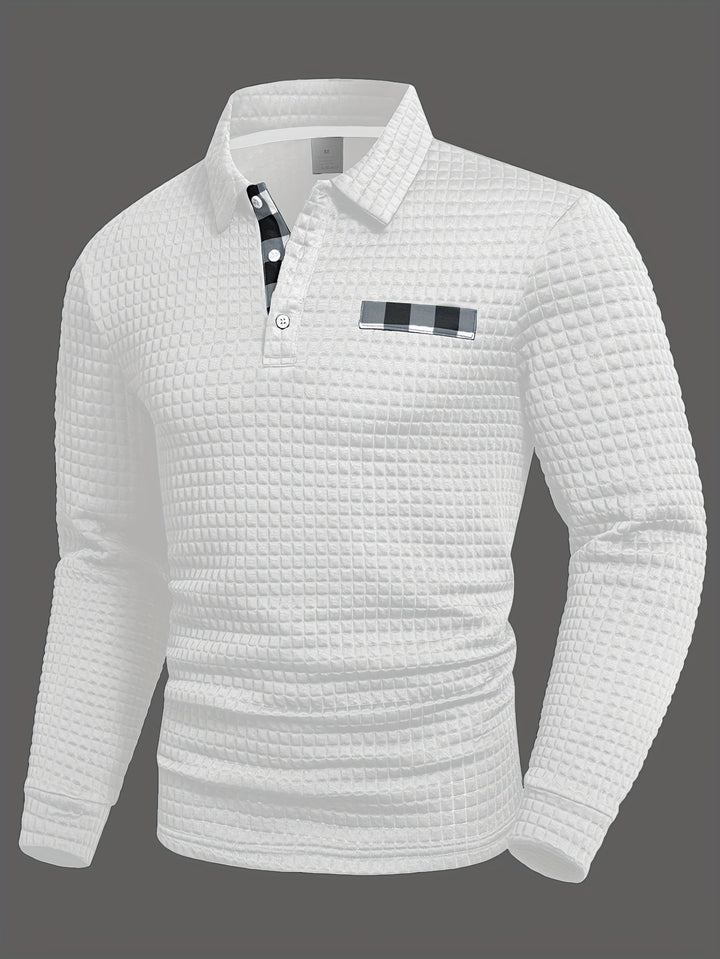 Hollis | Textured Long-Sleeve Polo Shirt