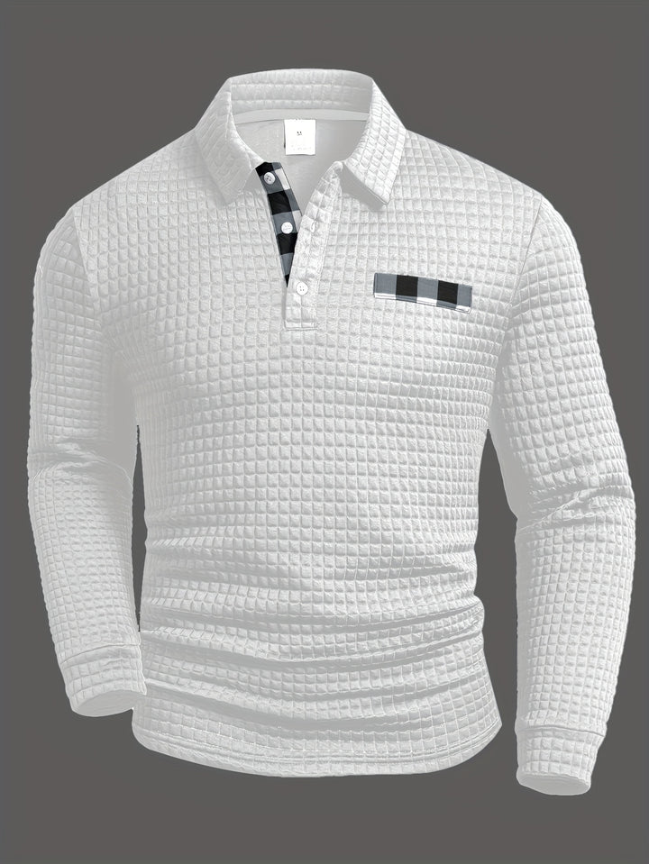 Hollis | Textured Long-Sleeve Polo Shirt