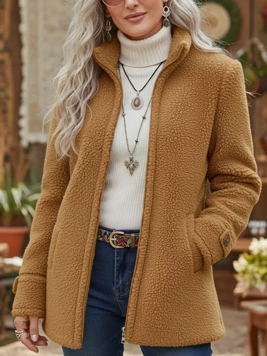 Amabel | Cozy Stand-Collar Zip Jacket