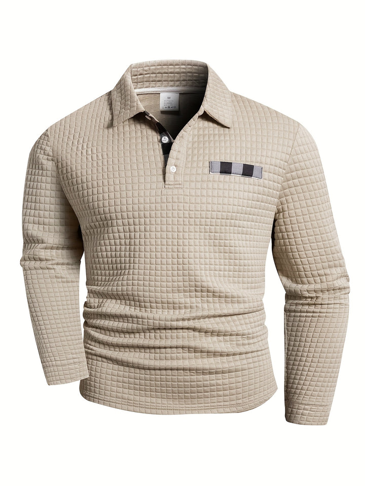 Hollis | Textured Long-Sleeve Polo Shirt