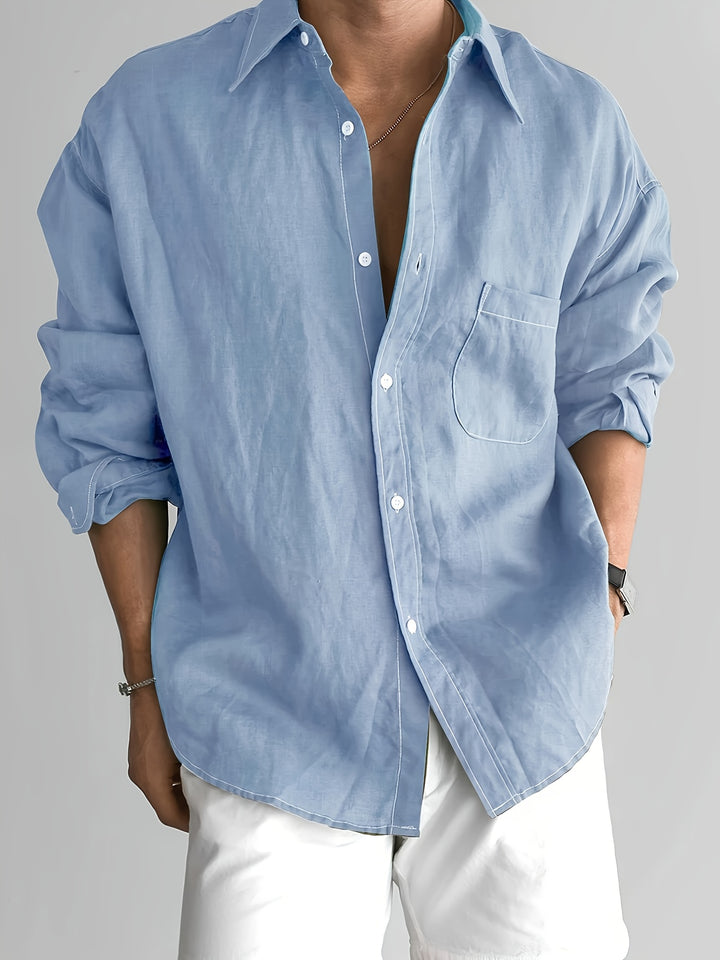 Stephen | Men's Loose Lapel Long Sleeve Shirt