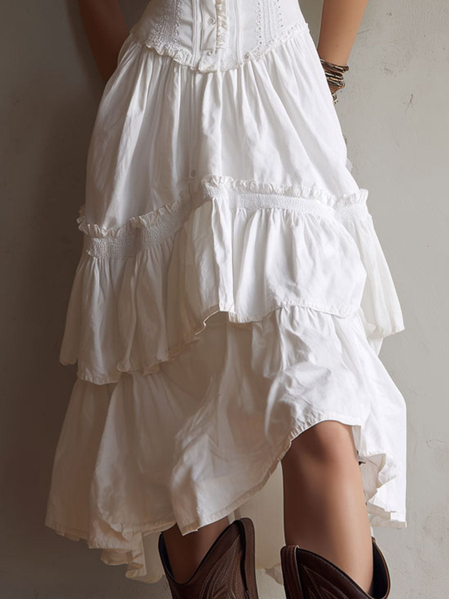 Juliette | Tiered Corset Midi Dress
