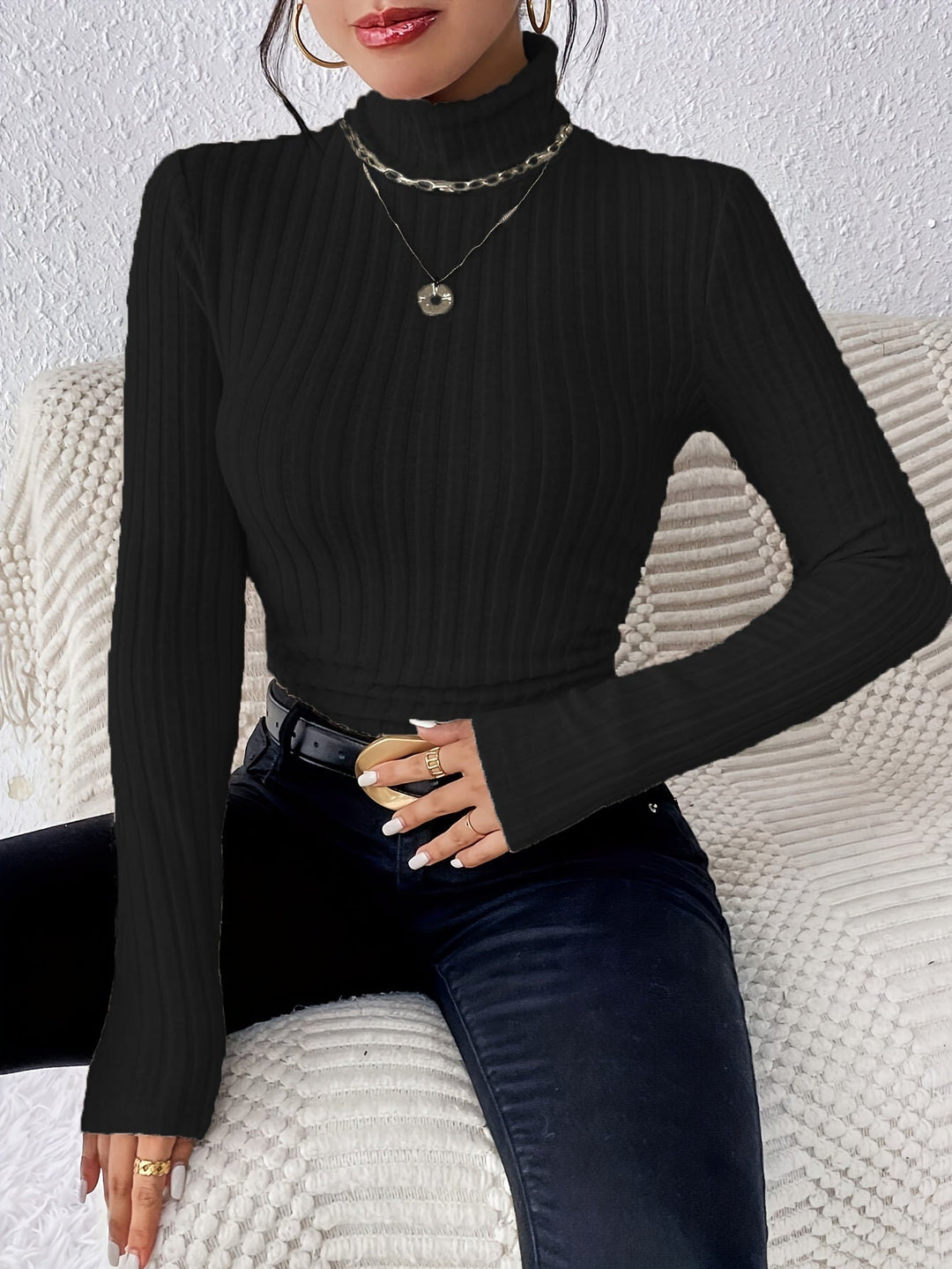 Eveline | Refined Ribbed Turtleneck