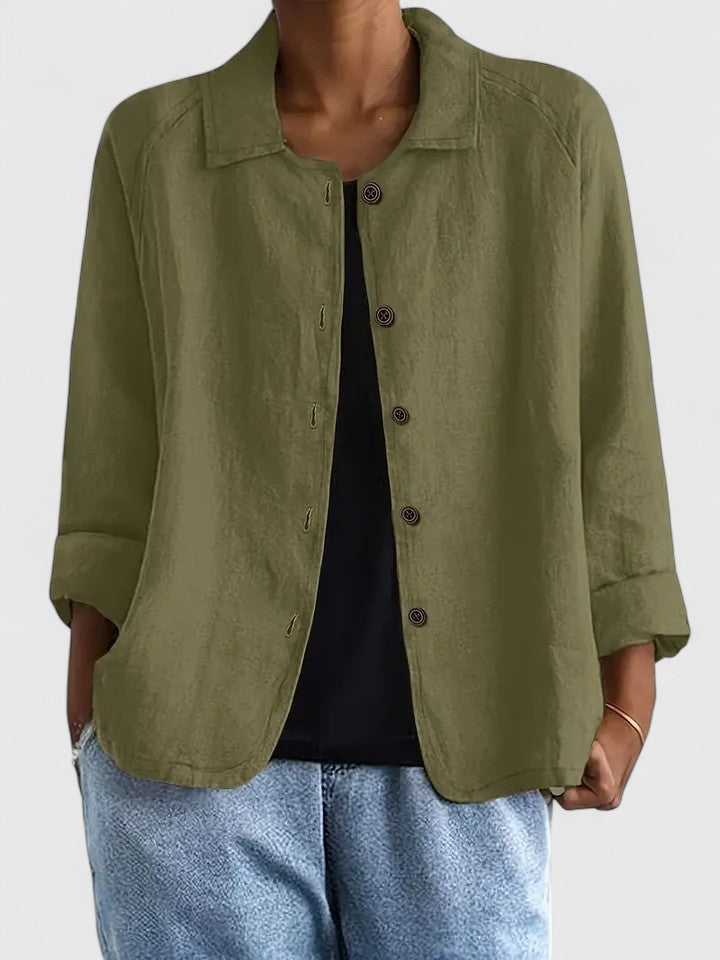 Bryony | Relaxed Collared Button-Front Shirt