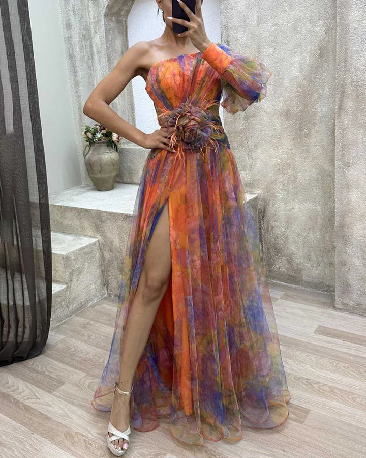 Winona | One-Shoulder Floral Evening Gown