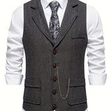 Edmund | Herringbone Single-Breasted Vest