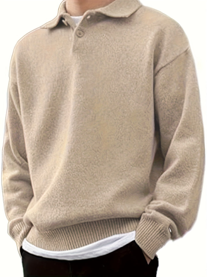 Sebastian | Relaxed Knit Polo Sweater