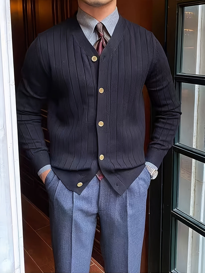 Oliver | Ribbed Button-Up Cardigan