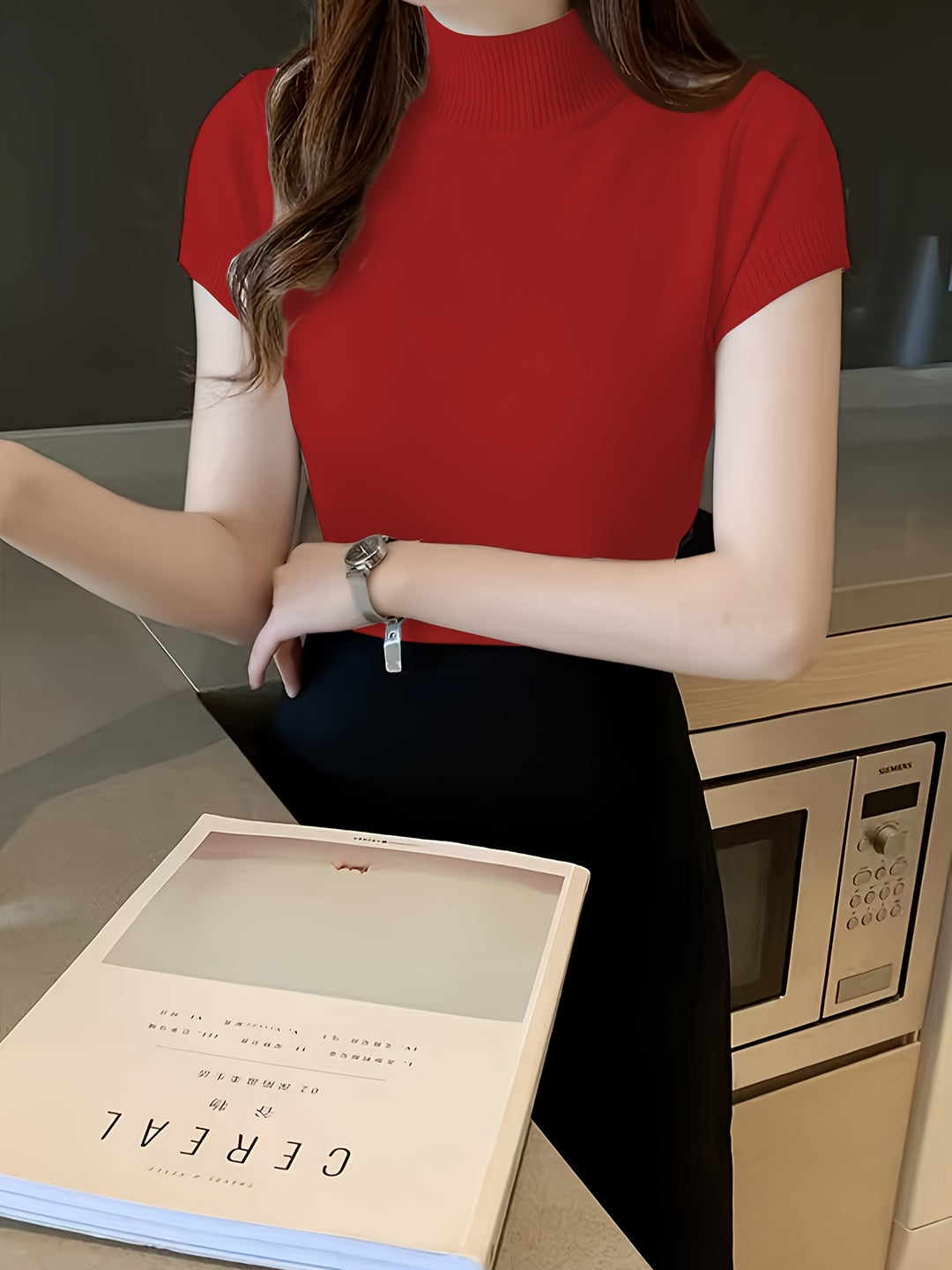 Josephine | Refined Mock-Neck Short-Sleeve Top