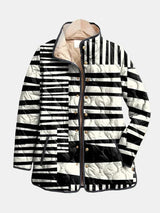 Nathaniel | Striped Quilted Stand-Collar Jacket