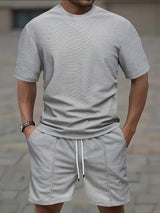 Hollis | Men's Waffle Knit Tee & Shorts Set