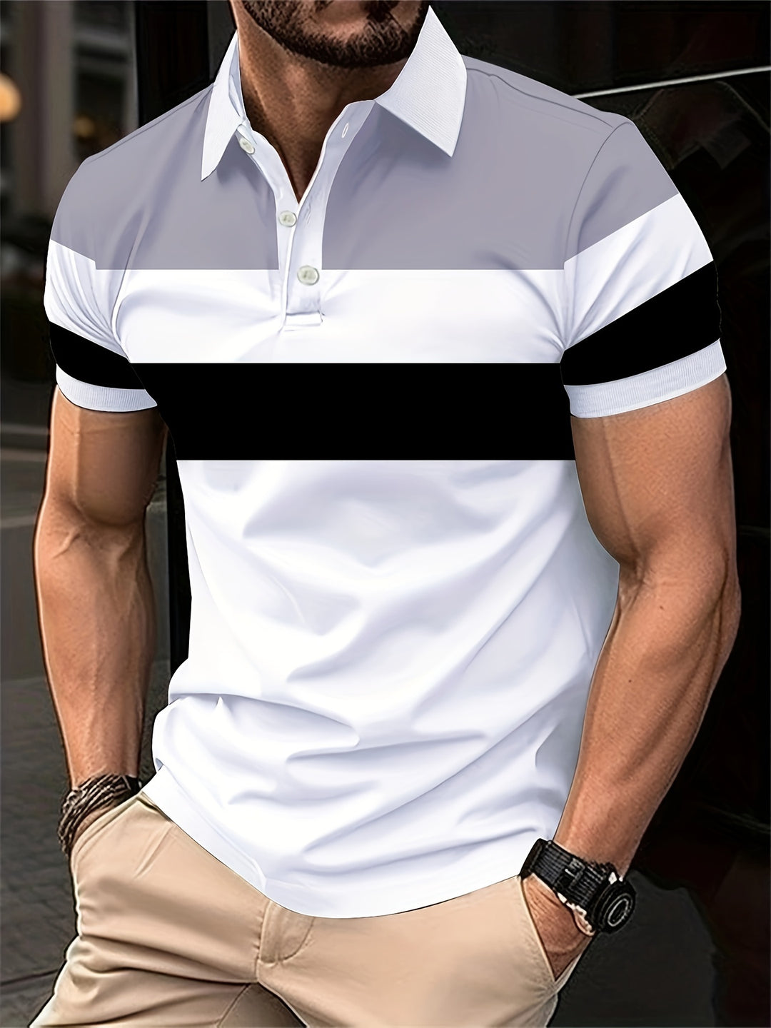 Nicholas | Men's Colour Block Polo Shirt