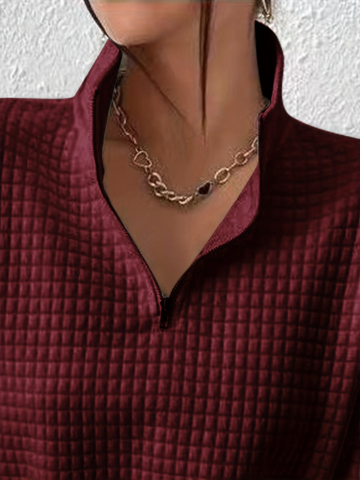 Adelina | Quarter-Zip Textured Sweater