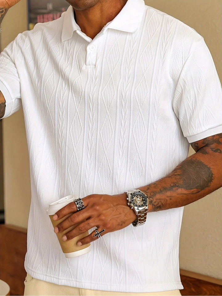 Liam | Men's Textured Knit Short Sleeve Polo