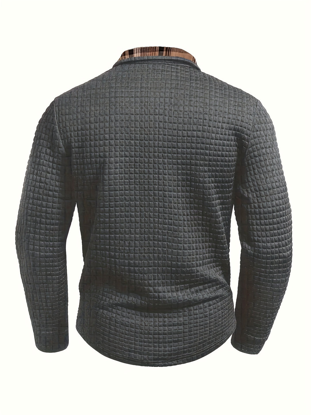 Perry | Men's Waffle Knit Plaid Collar Polo