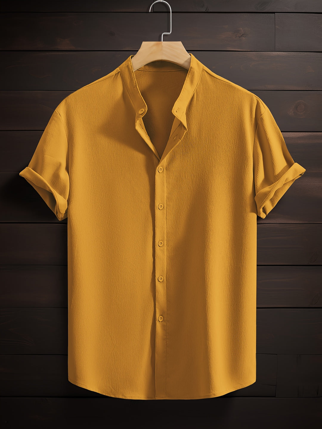 Harlan | Men's Textured Stand Collar Short Sleeve Shirt