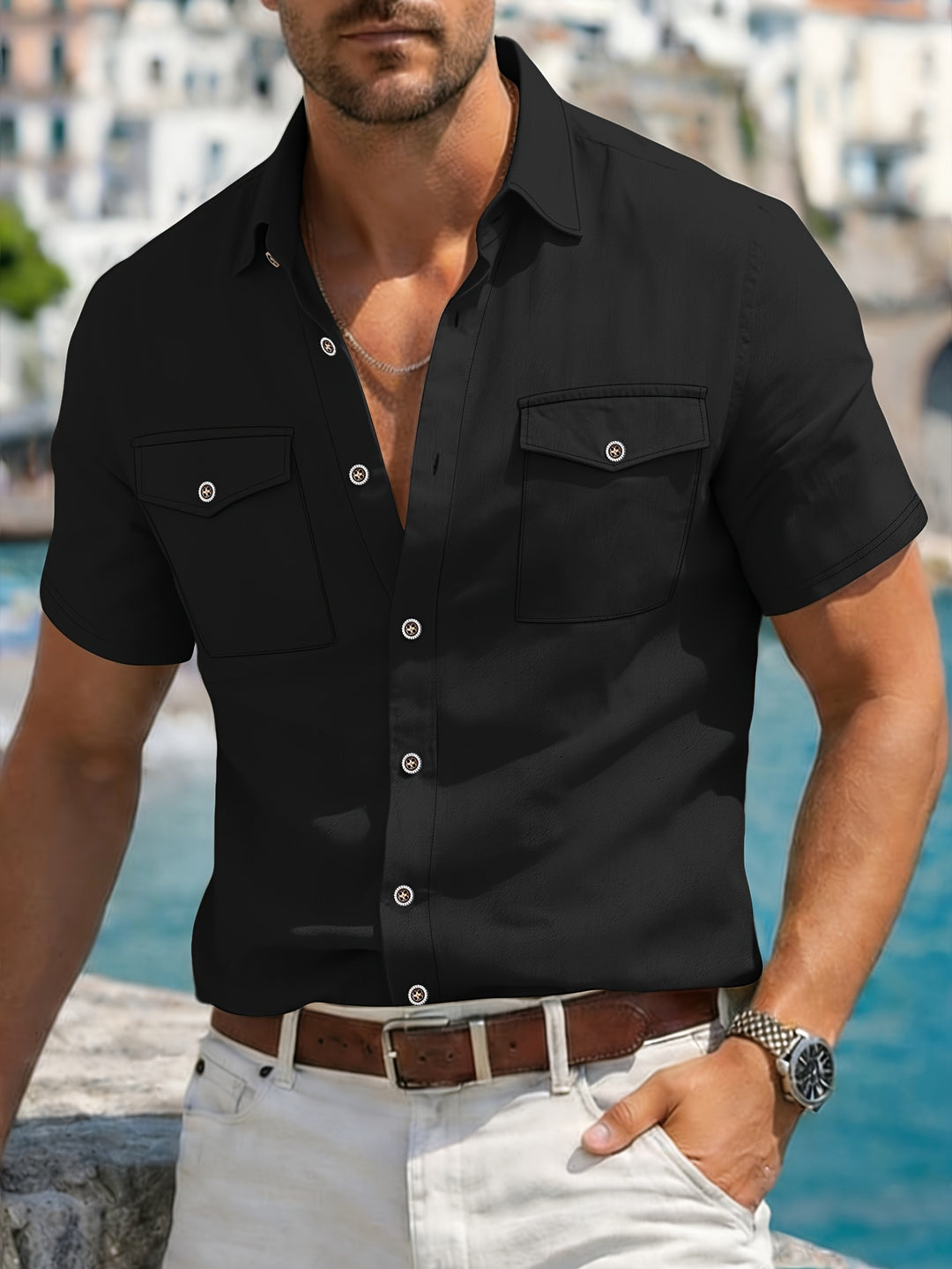 Noah | Men's Linen Short Sleeve Shirt