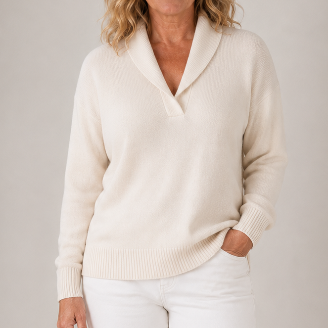 Romy | Refined Shawl Collar Sweater