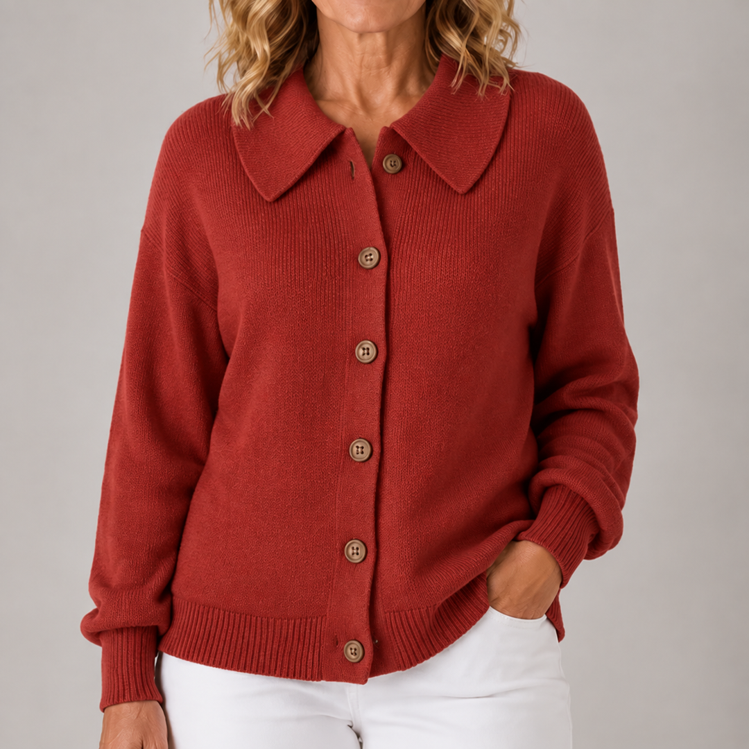 Rosaline | Classic Collared Button Cardigan