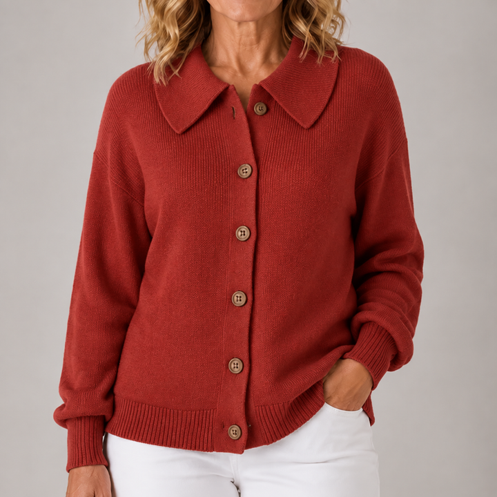 Rosaline | Classic Collared Button Cardigan