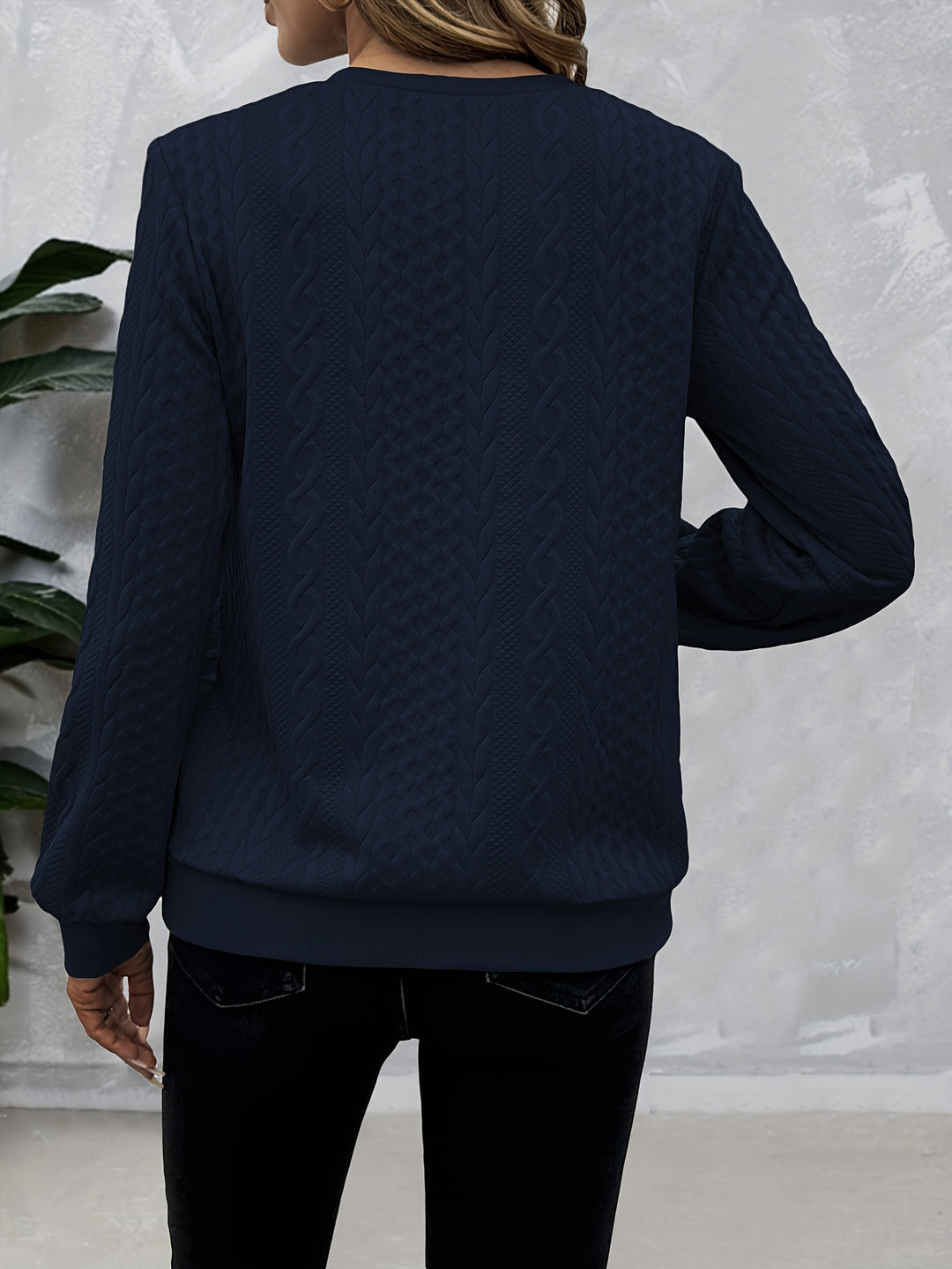 Corinne | Textured Half-Zip Sweatshirt