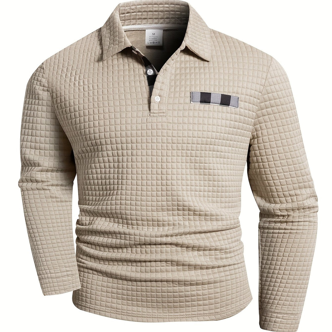 Hollis | Textured Long-Sleeve Polo Shirt
