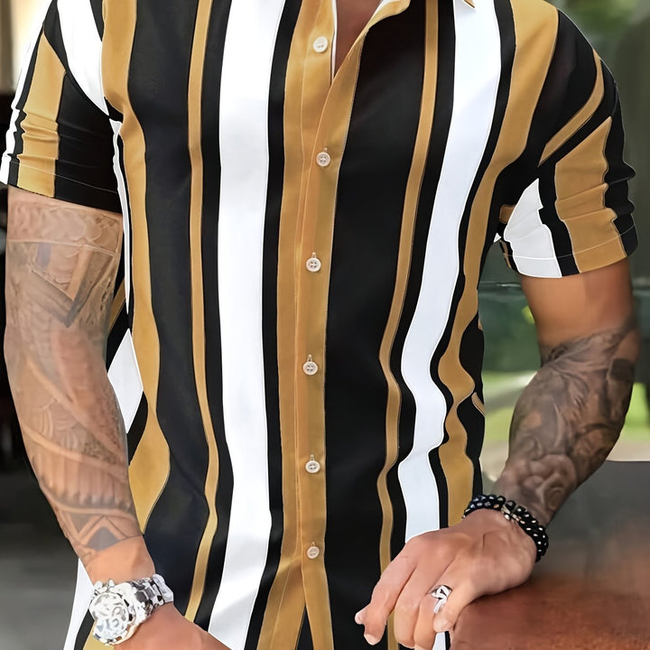 Albert | Men's Vertical Stripe Short Sleeve Shirt