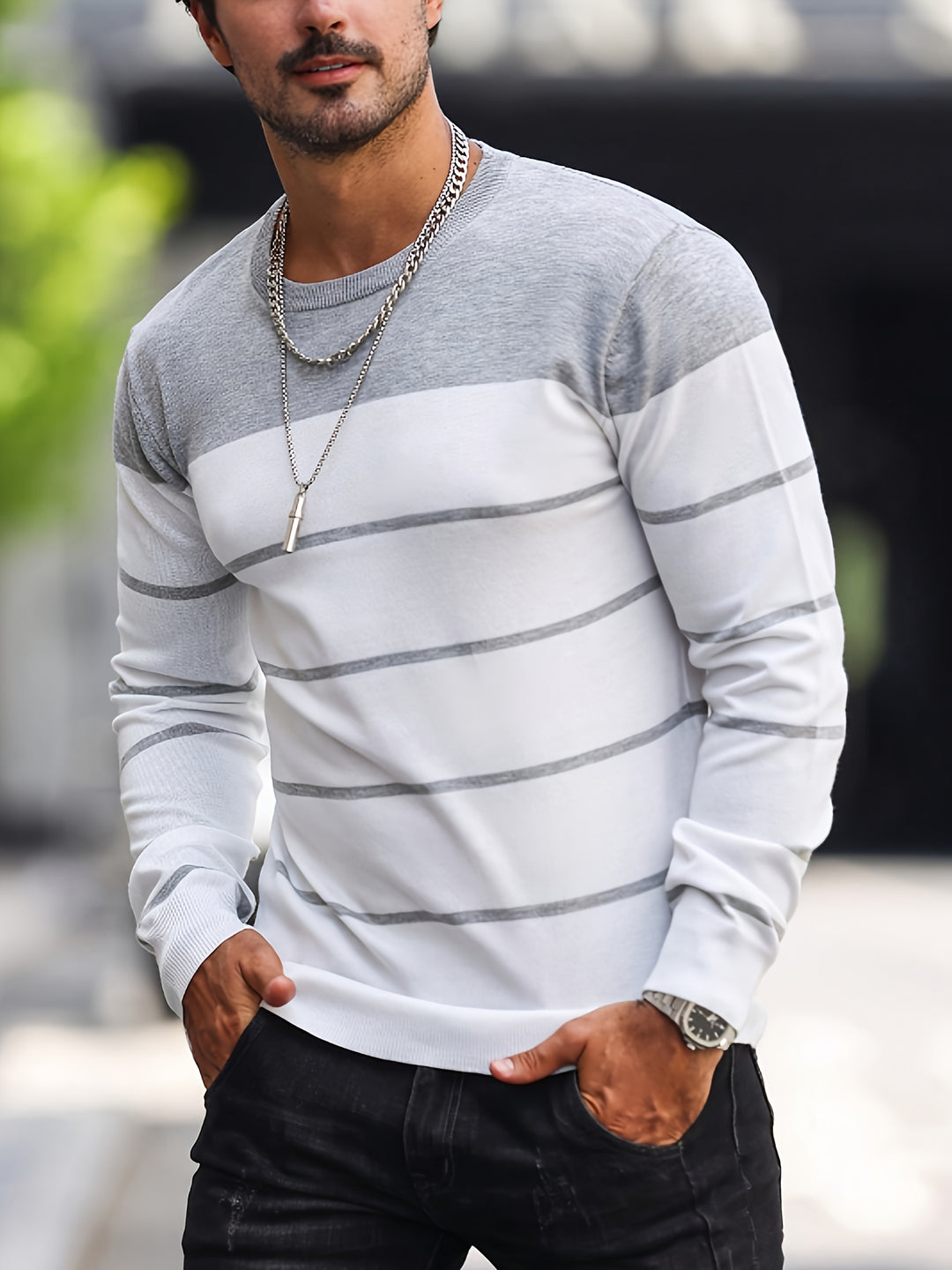 Harvey | Striped Crew Neck Sweater