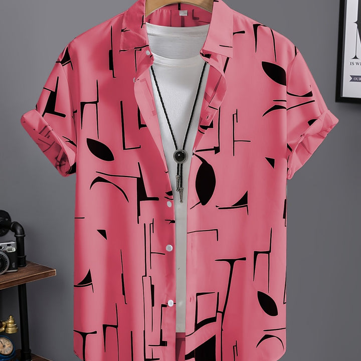 Calder | Men's Beach Print Short Sleeve Shirt
