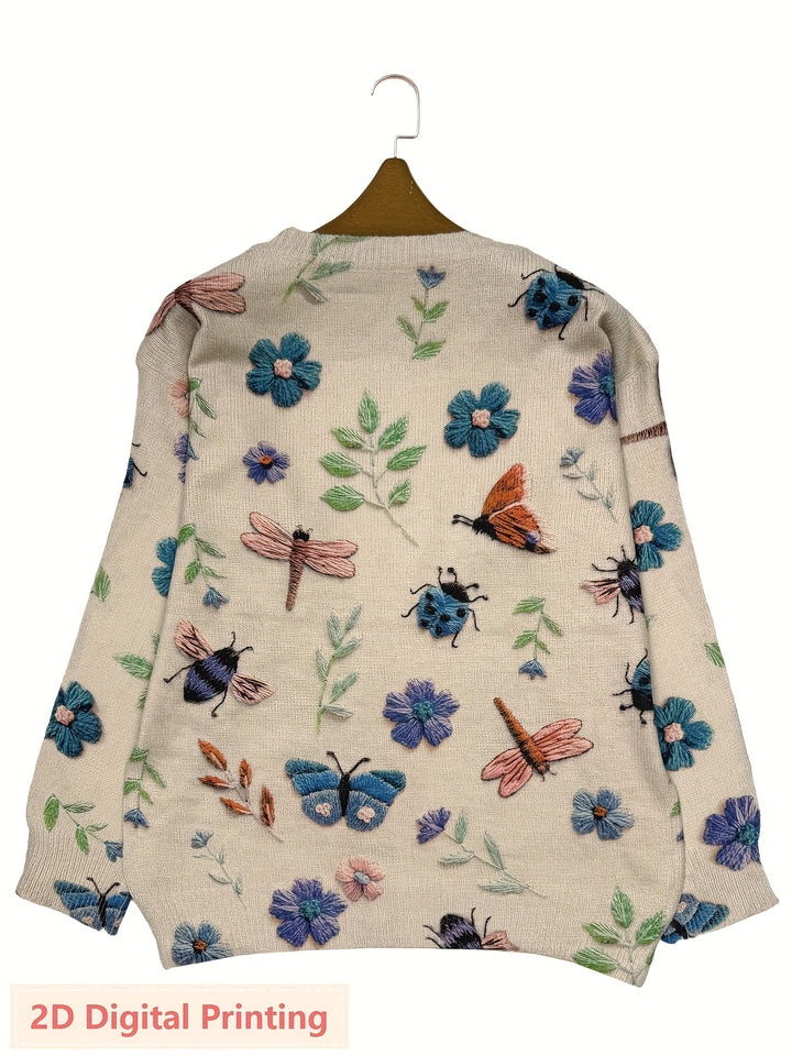 Coraline | Botanical Embroidered Sweater