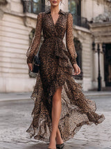 Solange | Wrap Ruffle Midi Dress