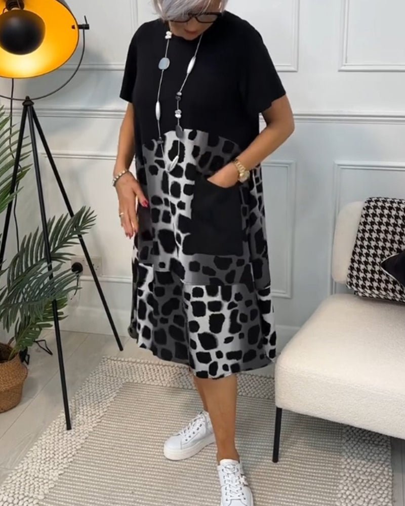 Marnie | Contrast Print Midi Dress