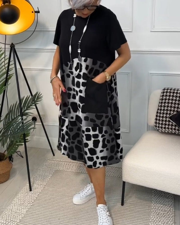 Marnie | Contrast Print Midi Dress