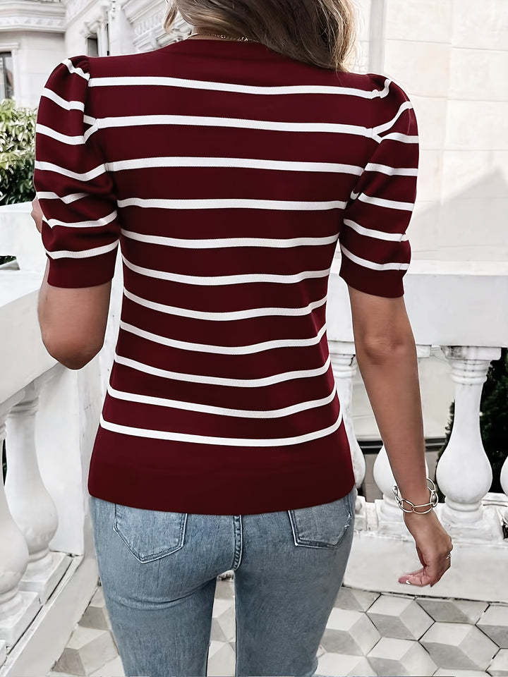 Gwendolyn | Striped Puff-Sleeve Top