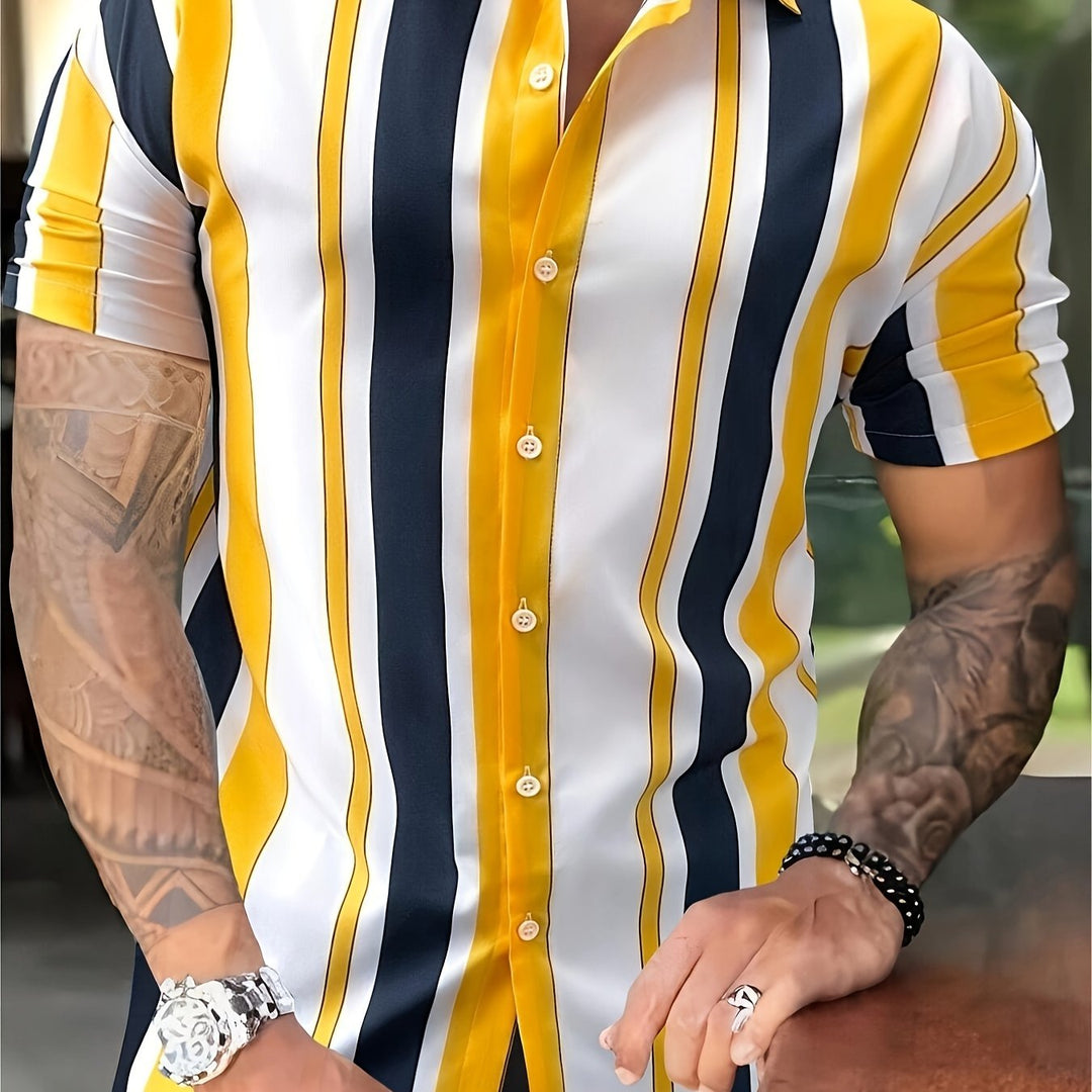 Albert | Men's Vertical Stripe Short Sleeve Shirt