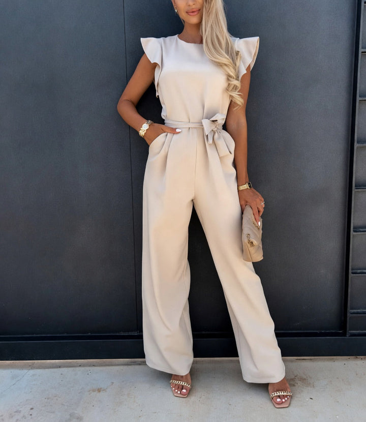 Julia | Women's Ruffle-Sleeve Wide-Leg Jumpsuit