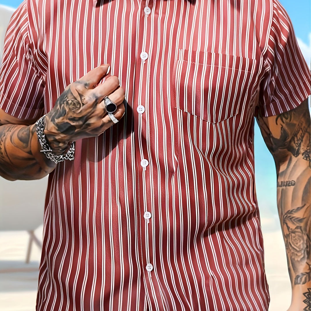 Miles | Men's Striped Lightweight Short Sleeve Shirt