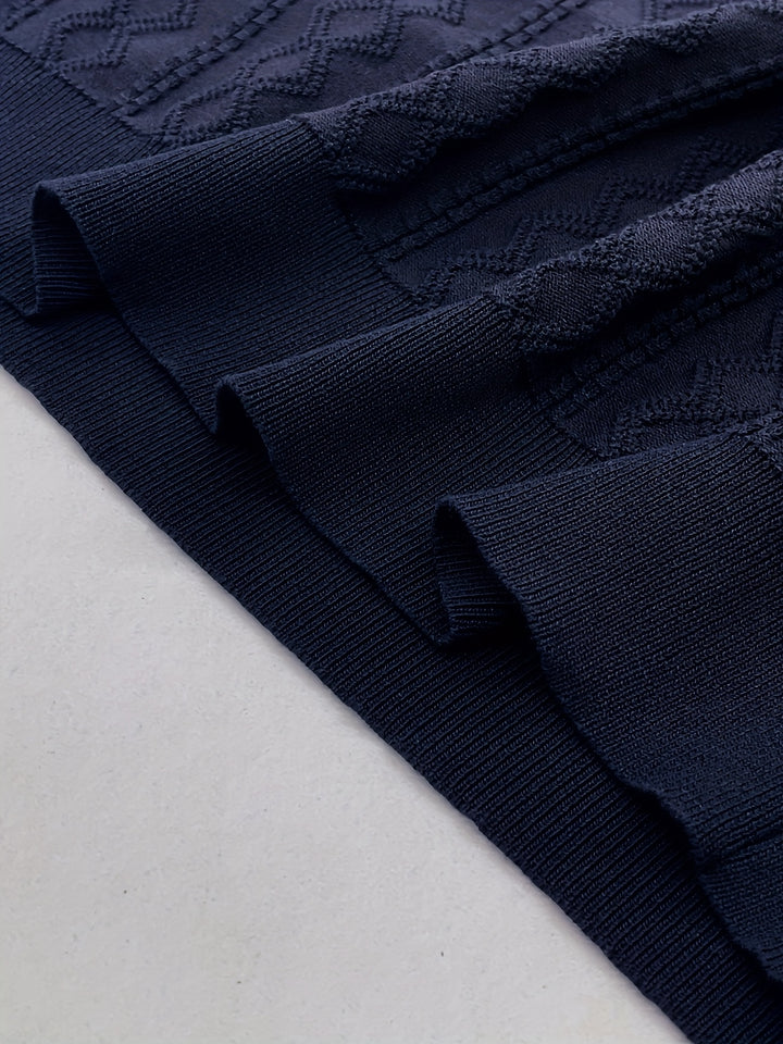 Curtis | Textured Contrast-Collar Polo Shirt