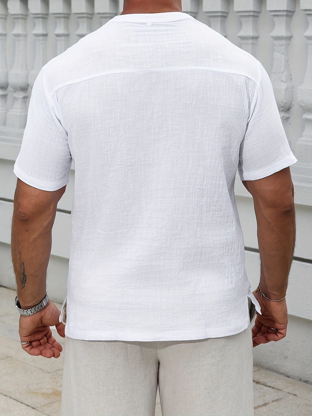 Trevor | Men's Linen Short Sleeve Henley Shirt